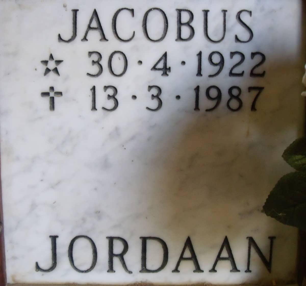 JORDAAN Jacobus 1922-1987
