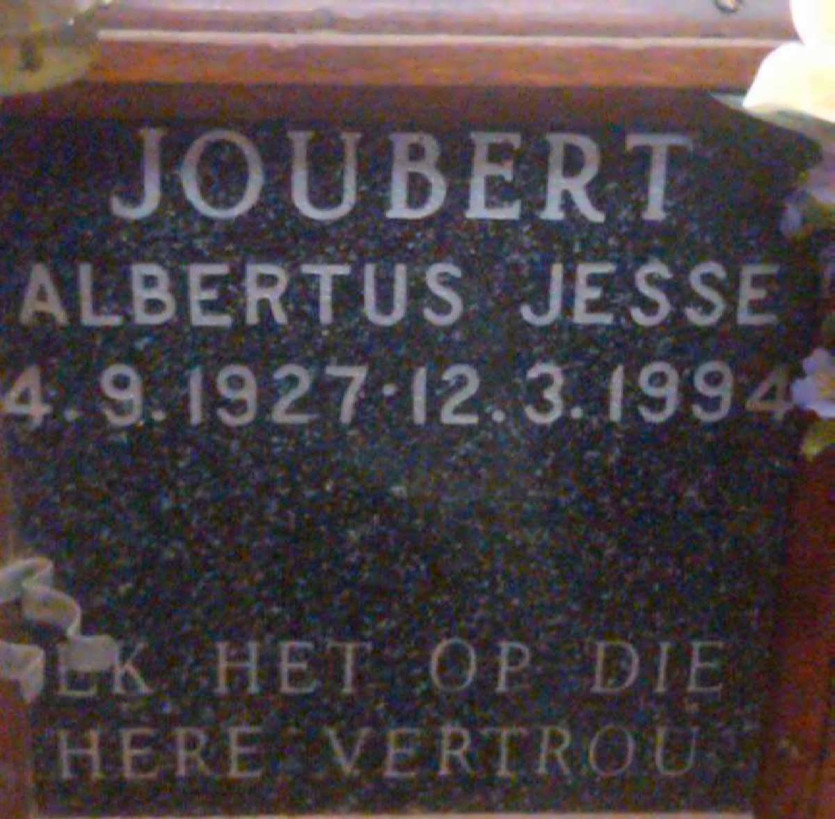 JOUBERT Albertus Jesse 1927-1994