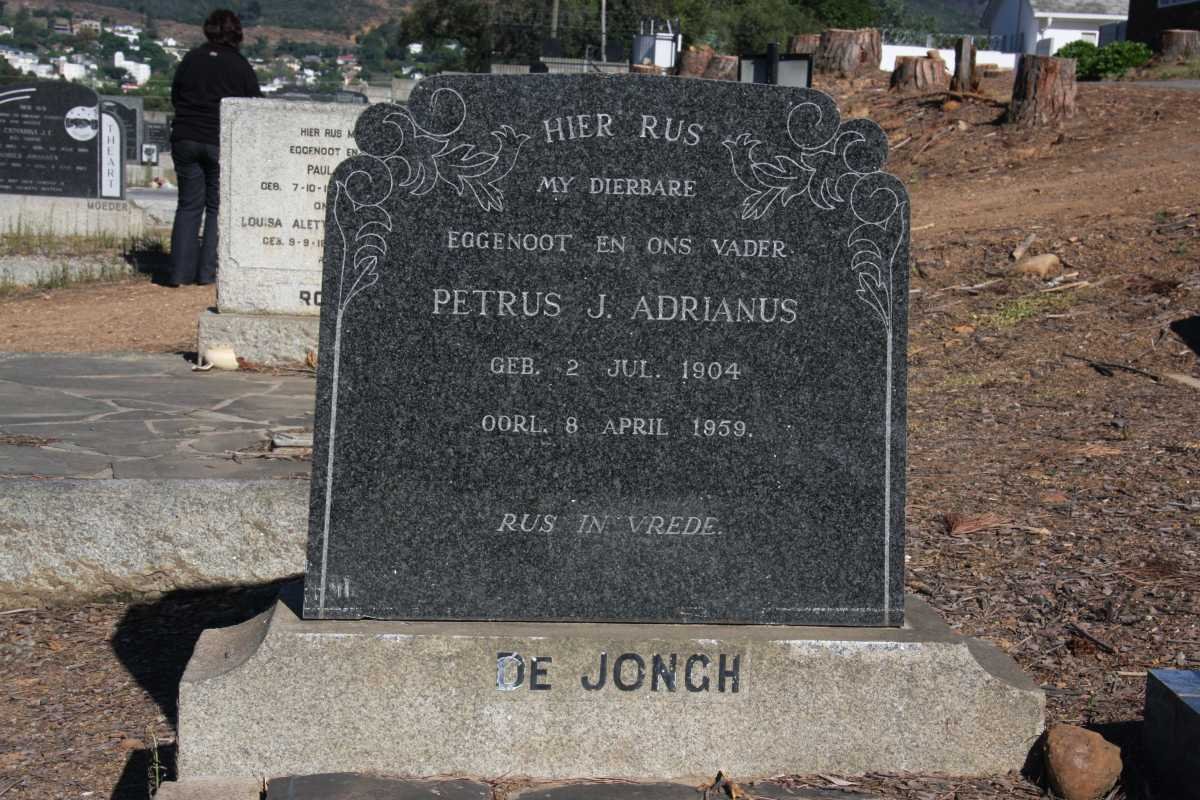 JONGH Petrus J. Adrianus, de 1904-1959