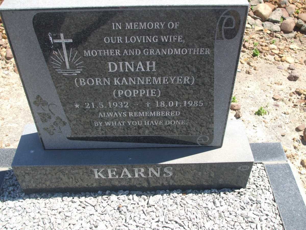 KEARNS Dinah nee KANNEMEYER 1932-1985