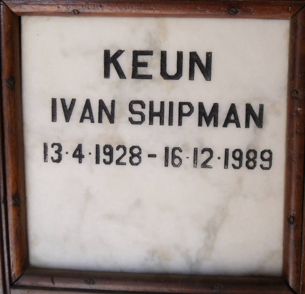 KEUN Ivan Shipman 1928-1989