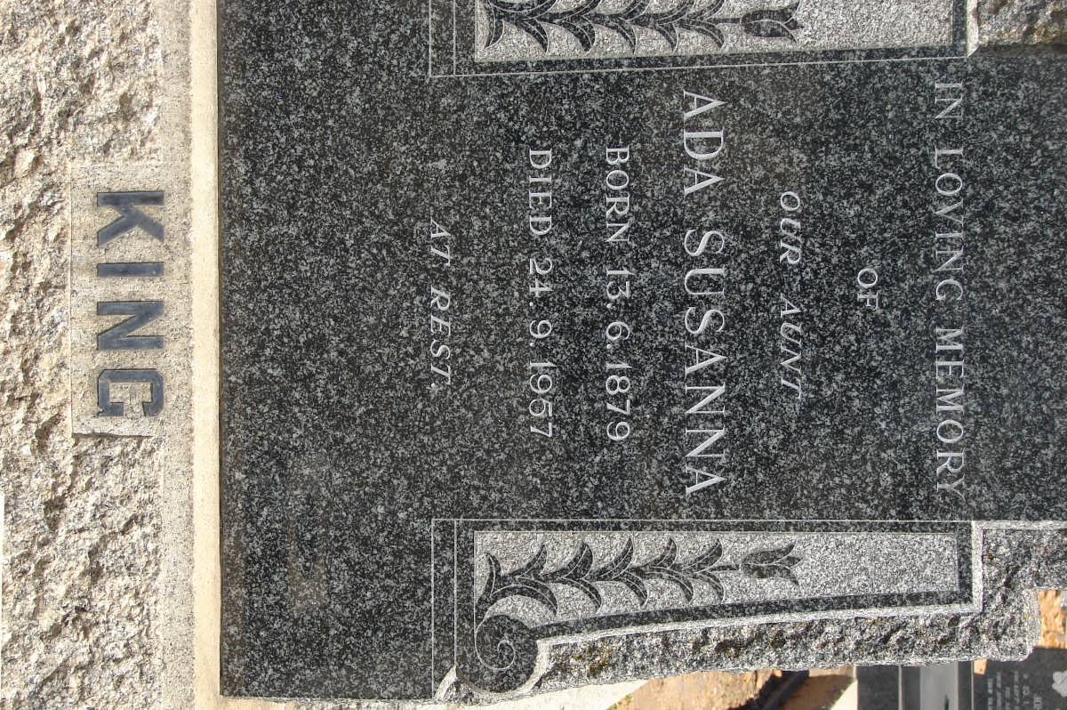 KING Ada Susanna 1879-1957