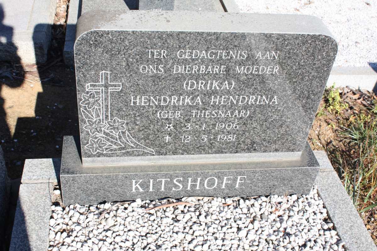 KITSHOFF Hendrika Hendrina nee THESNAAR 1906-1981