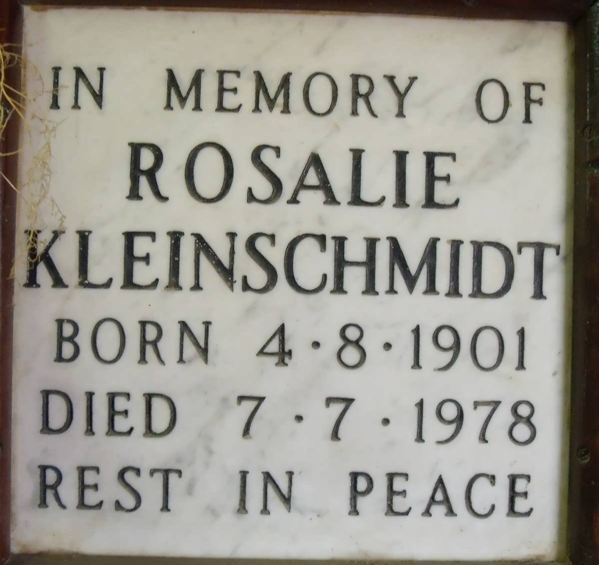 KLEINSCHMIDT Rosalie 1901-1978