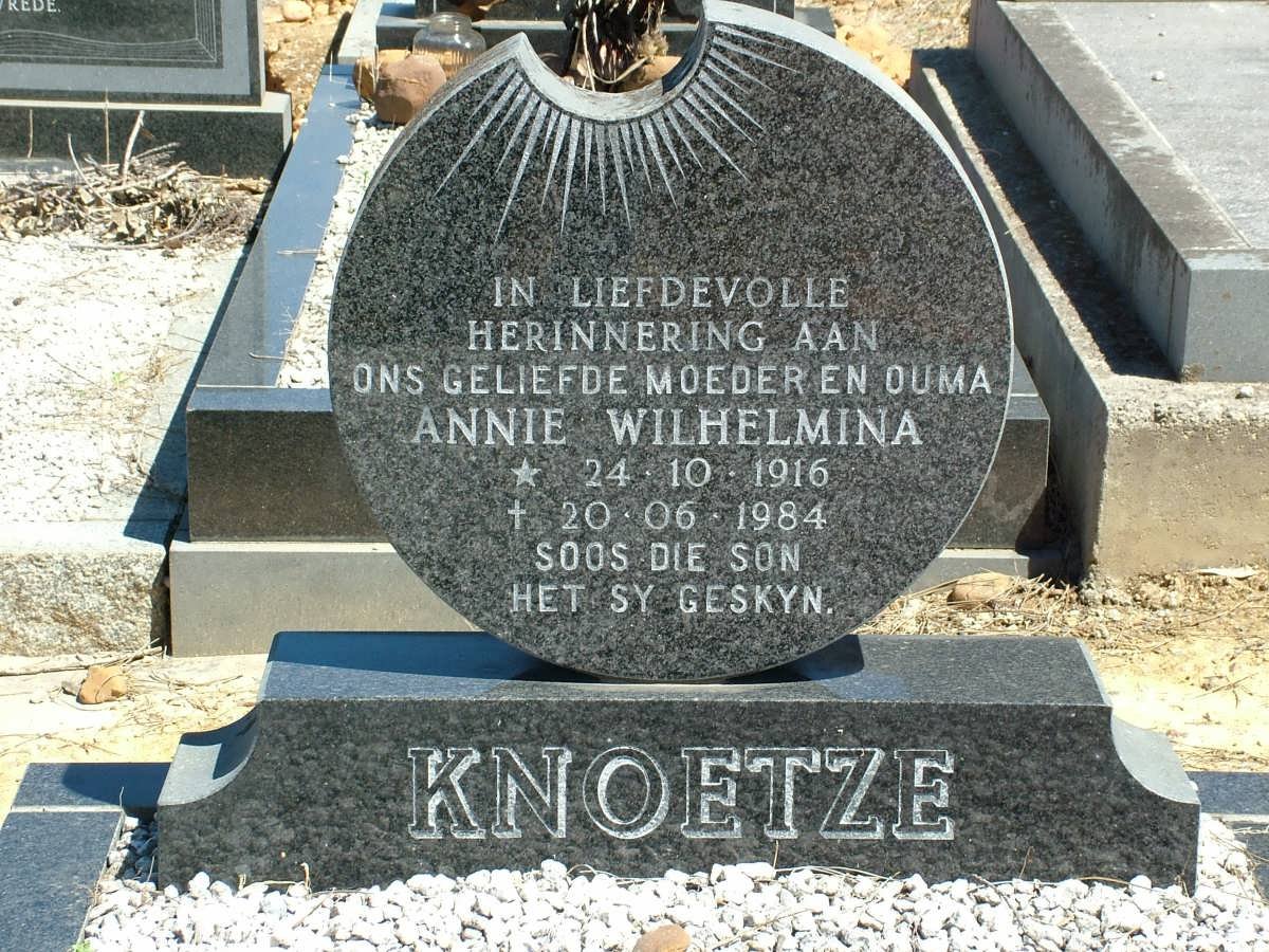KNOETZE Annie Wilhelmina 1916-1984