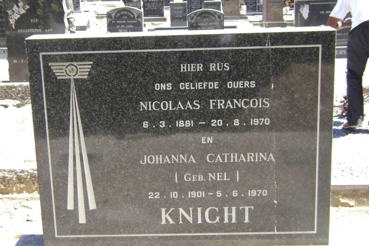 KNIGHT Nicolaas Francois 1881-1970 &amp; Johanna Catharina NEL 1901-1970