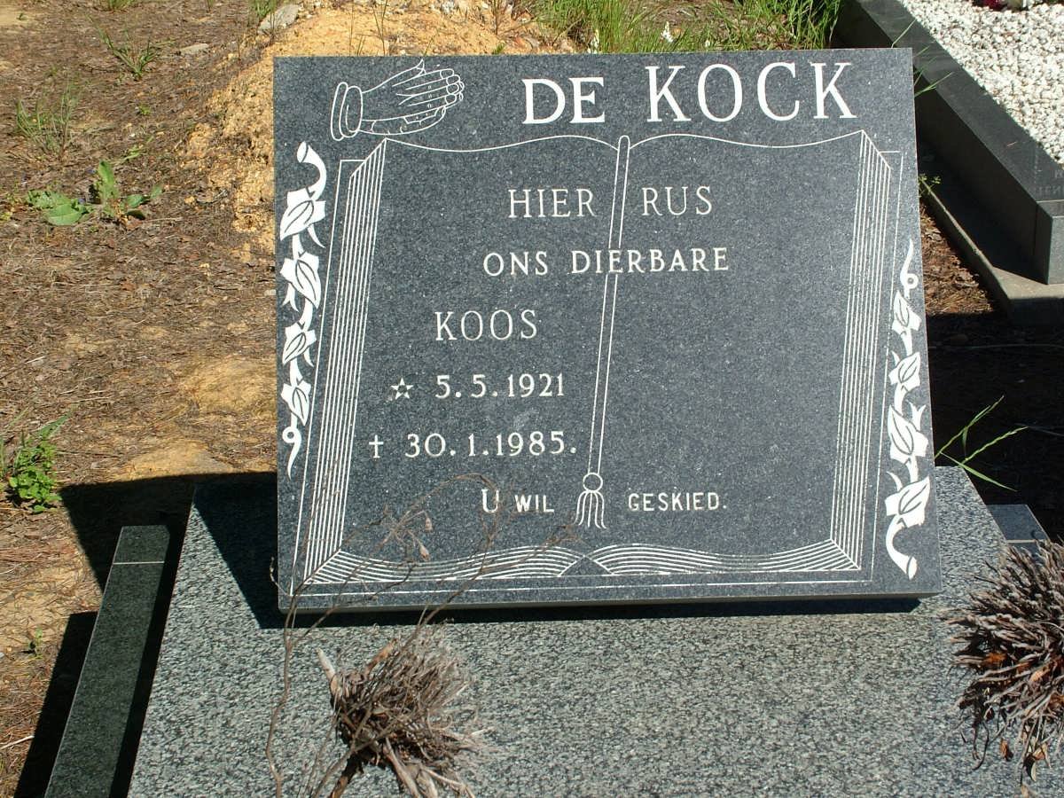 KOCK Koos, de 1921-1985