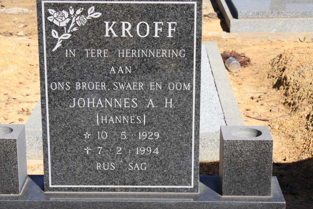 KROFF Johannes A.H. 1929-1994