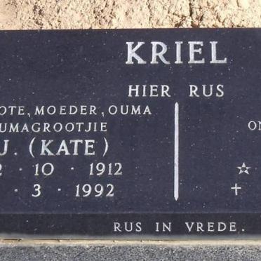 KRIEL C.J. 1912-1992 :: KRIEL Gert 1926-2001 