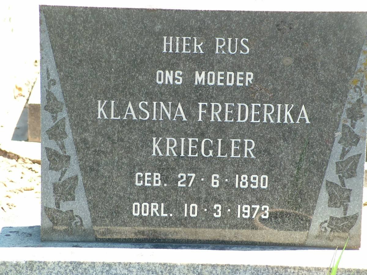 KRIEGLER Klasina Frederika 1890-1973