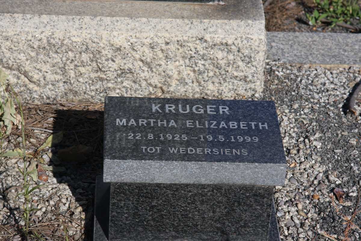 KRUGER Johannes Cloete 1879-1969 &amp; Jacoba P. 1886-1974 :: BESTER Baba 1973 :: KRUGER Martha Elizabeth 1925-1999