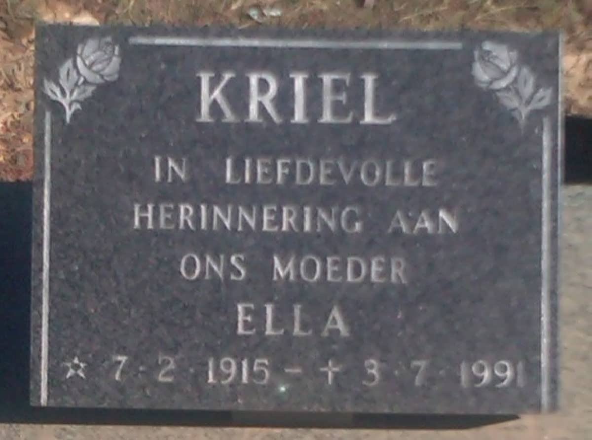 KRIEL Ella 1915-1991