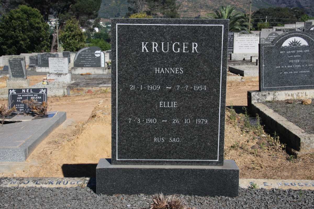KRUGER Hannes 1909-1954 &amp; Ellie 1910-1979