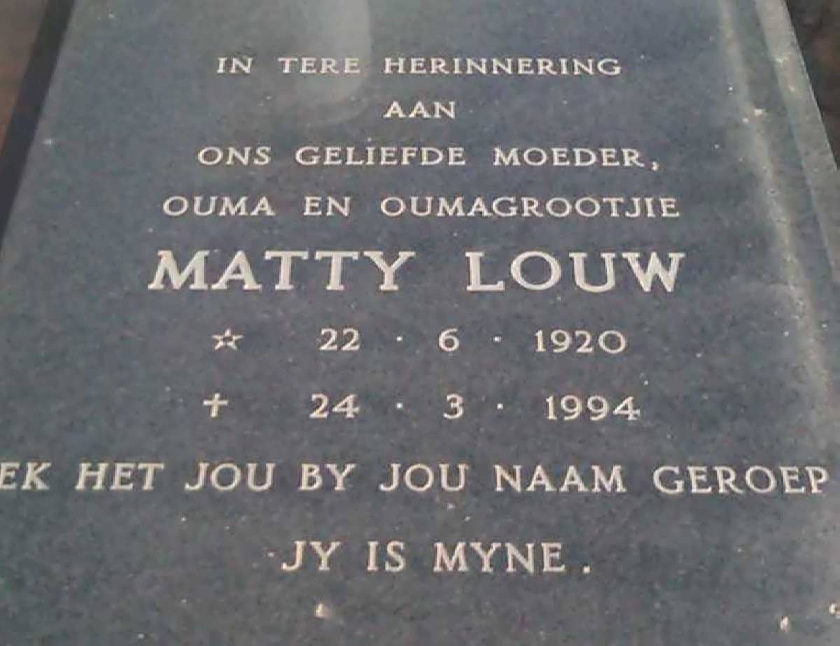 LOUW Matty 1920-1994