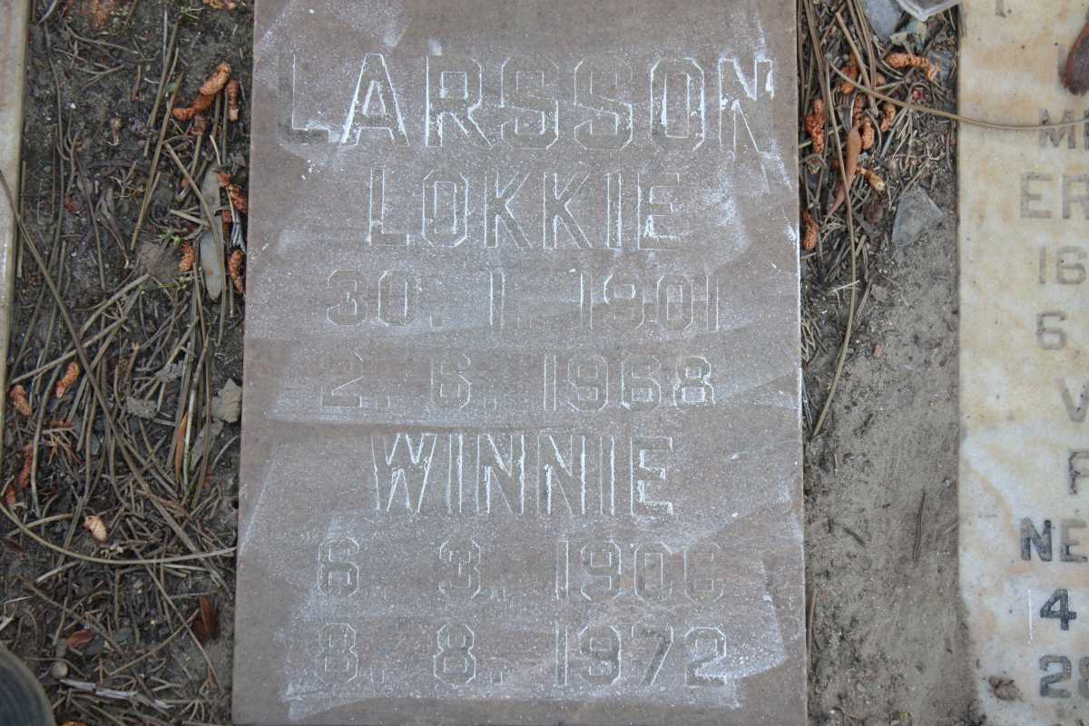 LARSSON Lokkie 1901-1968 & Winnie 1906-1972