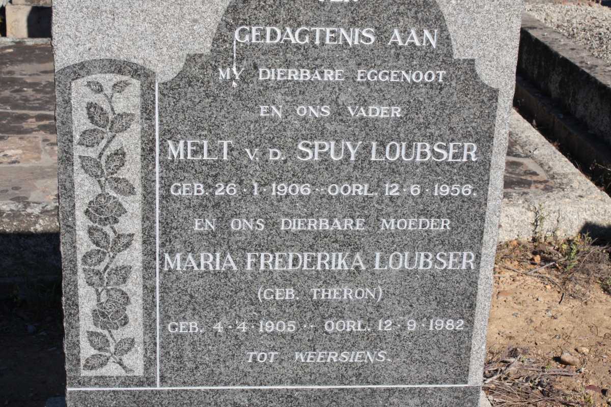 LOUBSER Melt v.d. SPUY 1906-1956 & Maria Frederika THERON 1905-1982