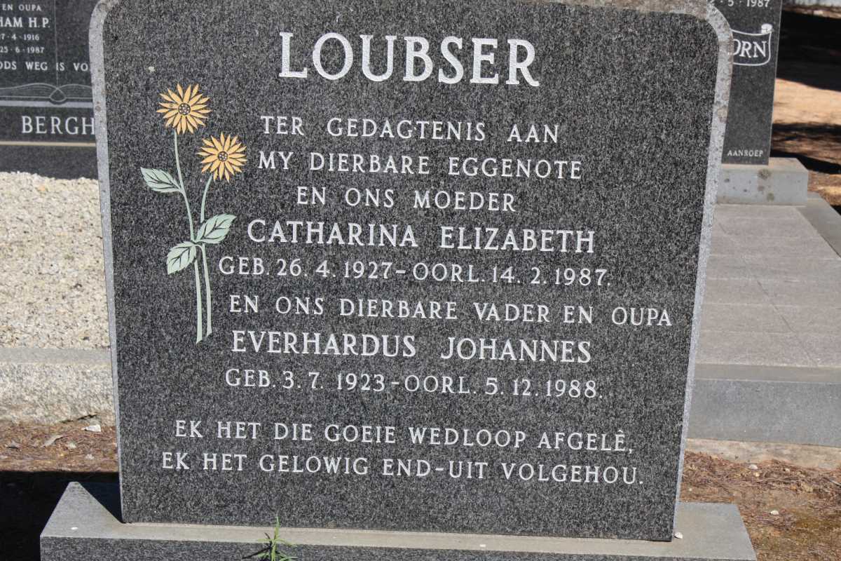LOUBSER Everhardus Johannes 1923-1988 & Catharina Elizabeth 1927-1987