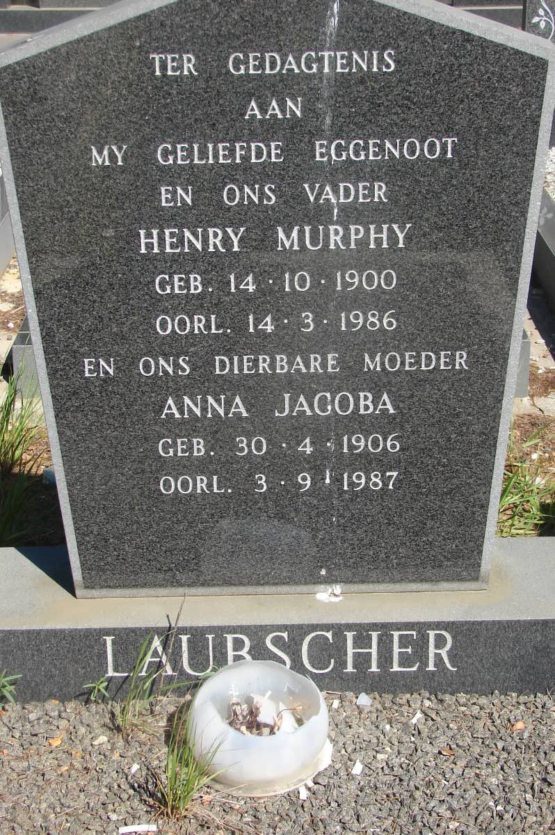 LAUBSCHER Henry Murphy 1900-1986 & Anna Jacoba 1906-1987