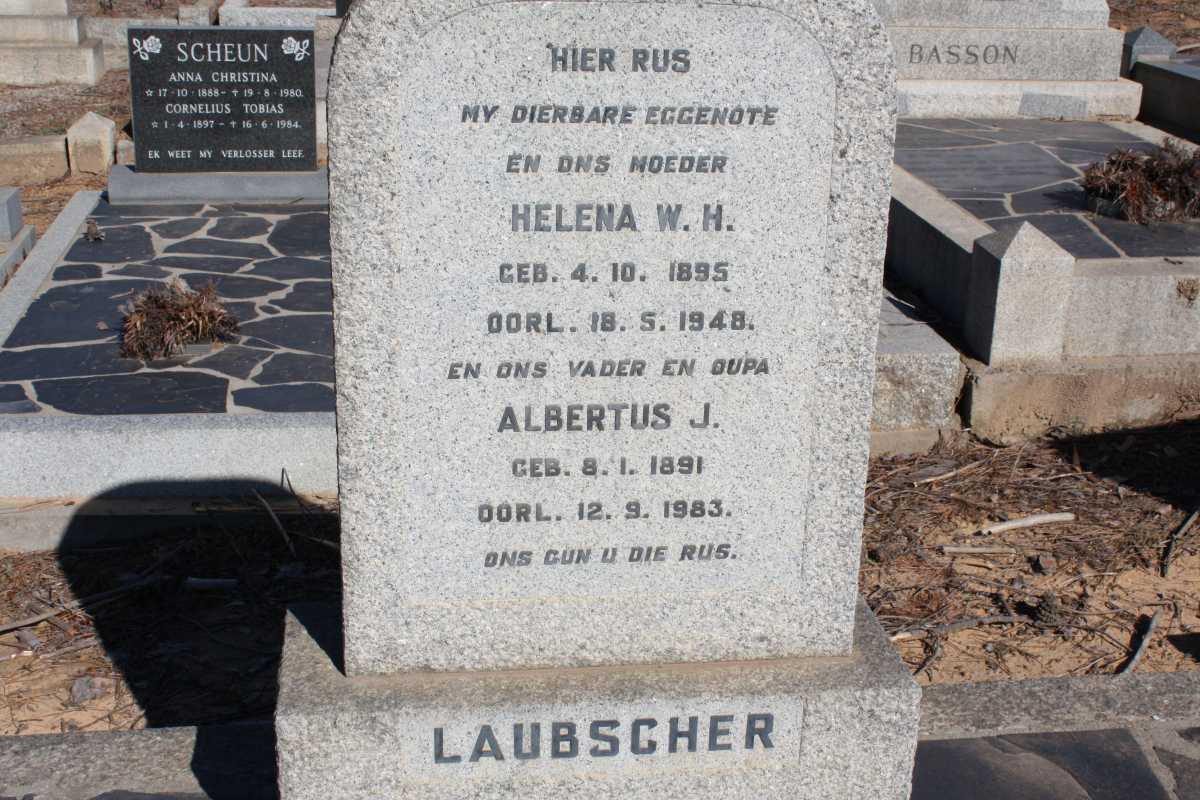 LAUBSCHER Albertus J. 1891-1983 & Helena W.H. 1895-1948