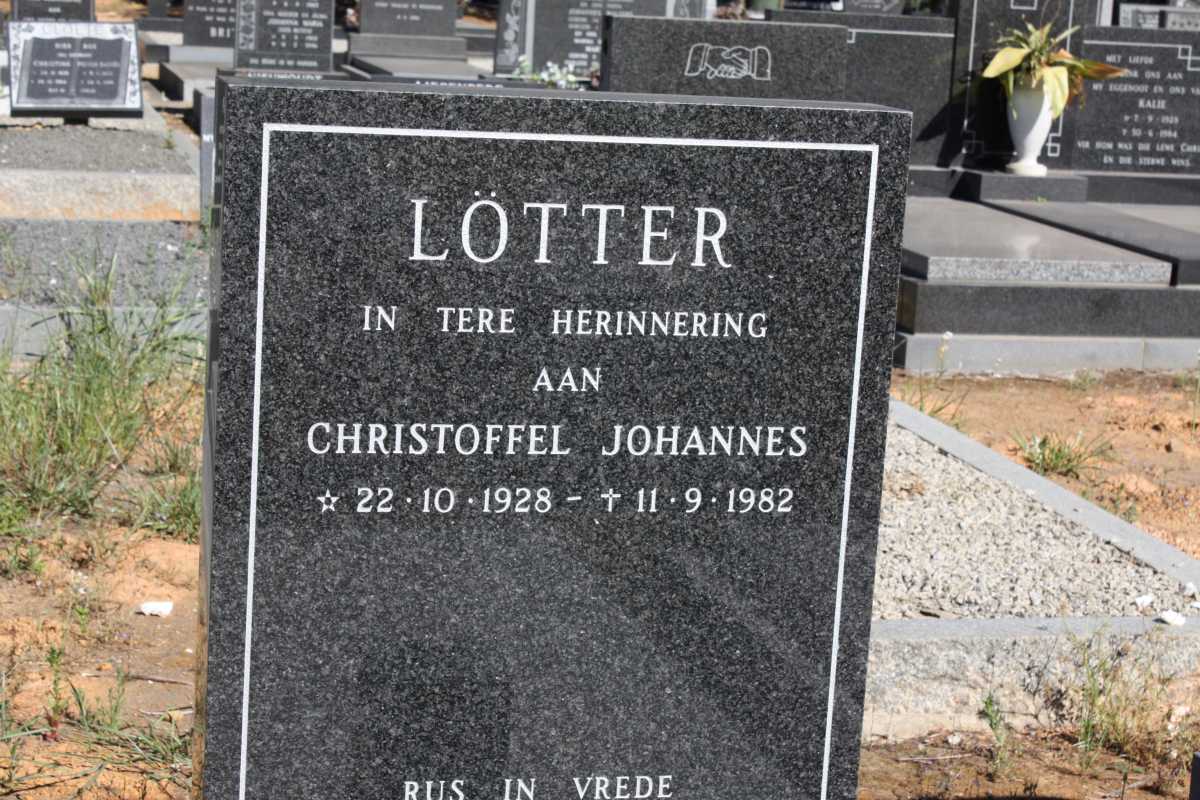 LOTTER Christoffel Johannes 1928-1982