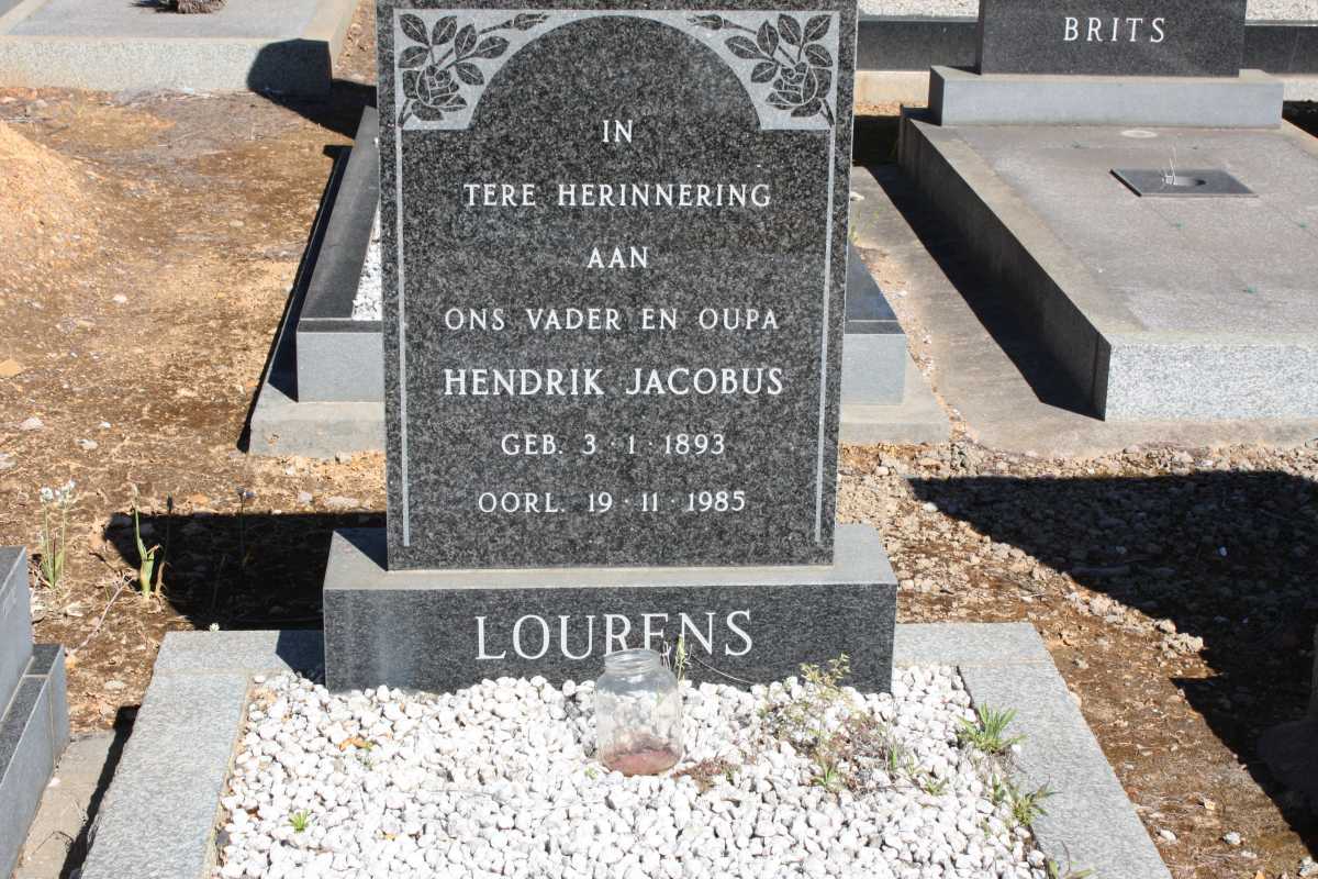 LOURENS Hendrik Jacobus 1893-1985