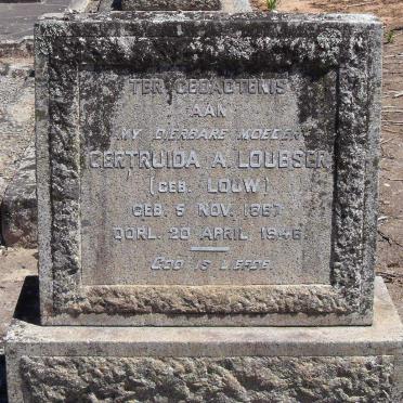 LOUBSER Gertruida A. nee LOUW 1867-1946