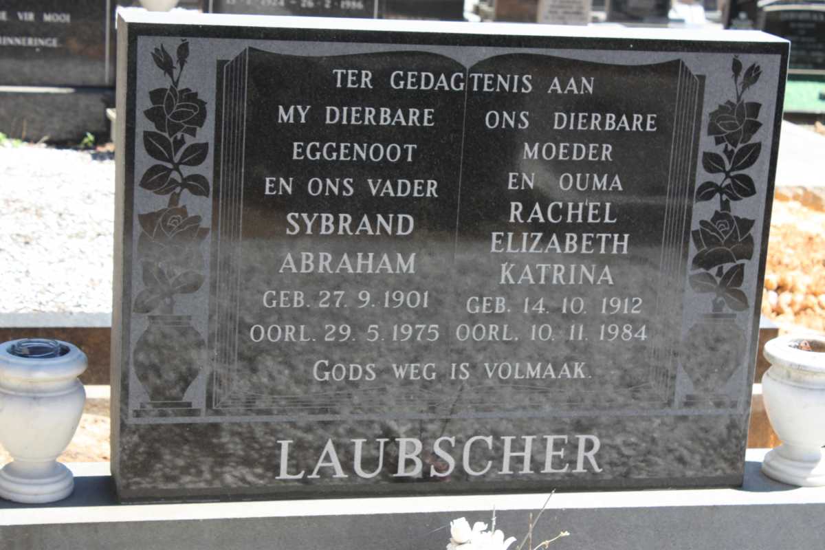 LAUBSCHER Sybrand Abraham 1901-1975 & Rachel Elizabeth Katrina 1912-1984