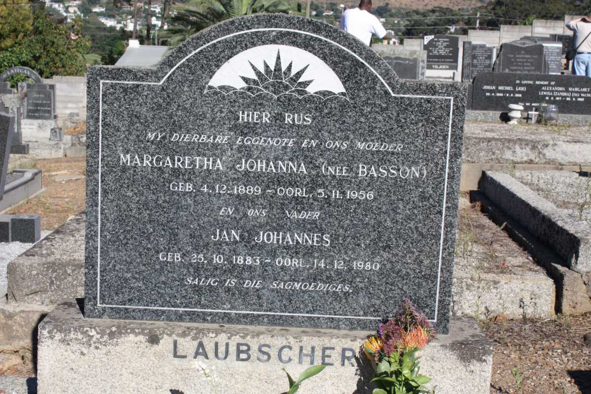 LAUBSCHER Jan Johannes 1883-1980 & Margaretha Johanna BASSON 1889-1956