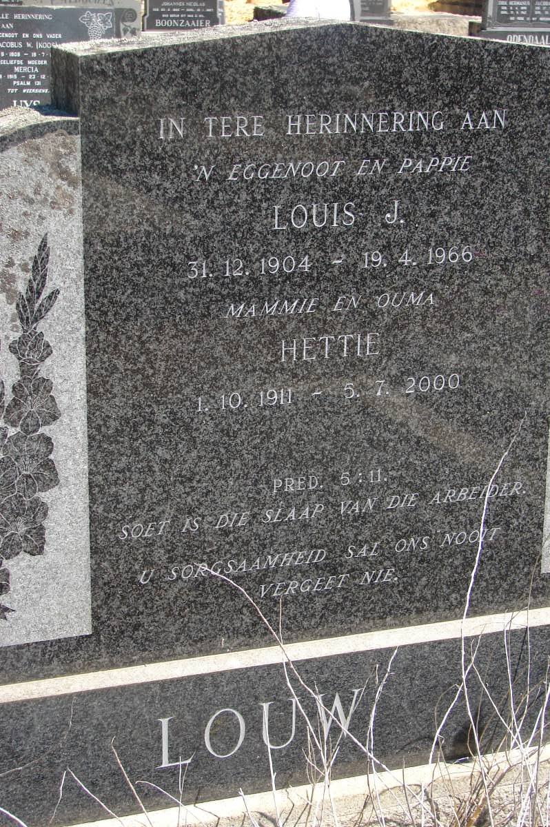 LOUW Louis J. 1904-1966 & Hettie 1911-2000