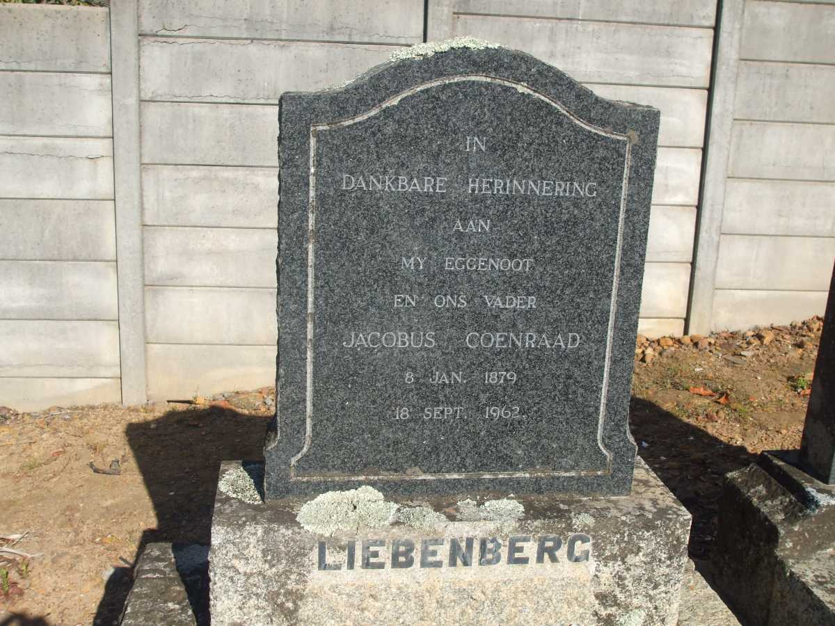 LIEBENBERG Jacobus Coenraad 1879-1962