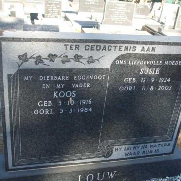 LOUW Koos 1916-1984 & Susie 1924-2003