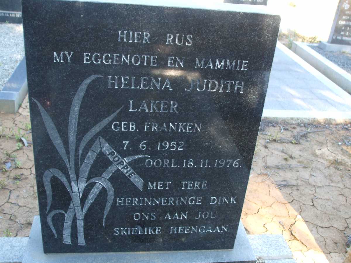 LAKER Helena Judith nee FRANKEN 1952-1976