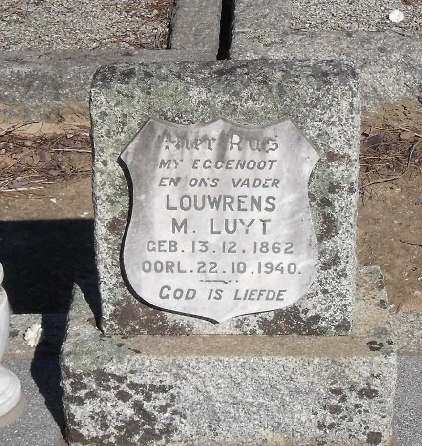 LUYT Louwrens M. 1862 - 1940