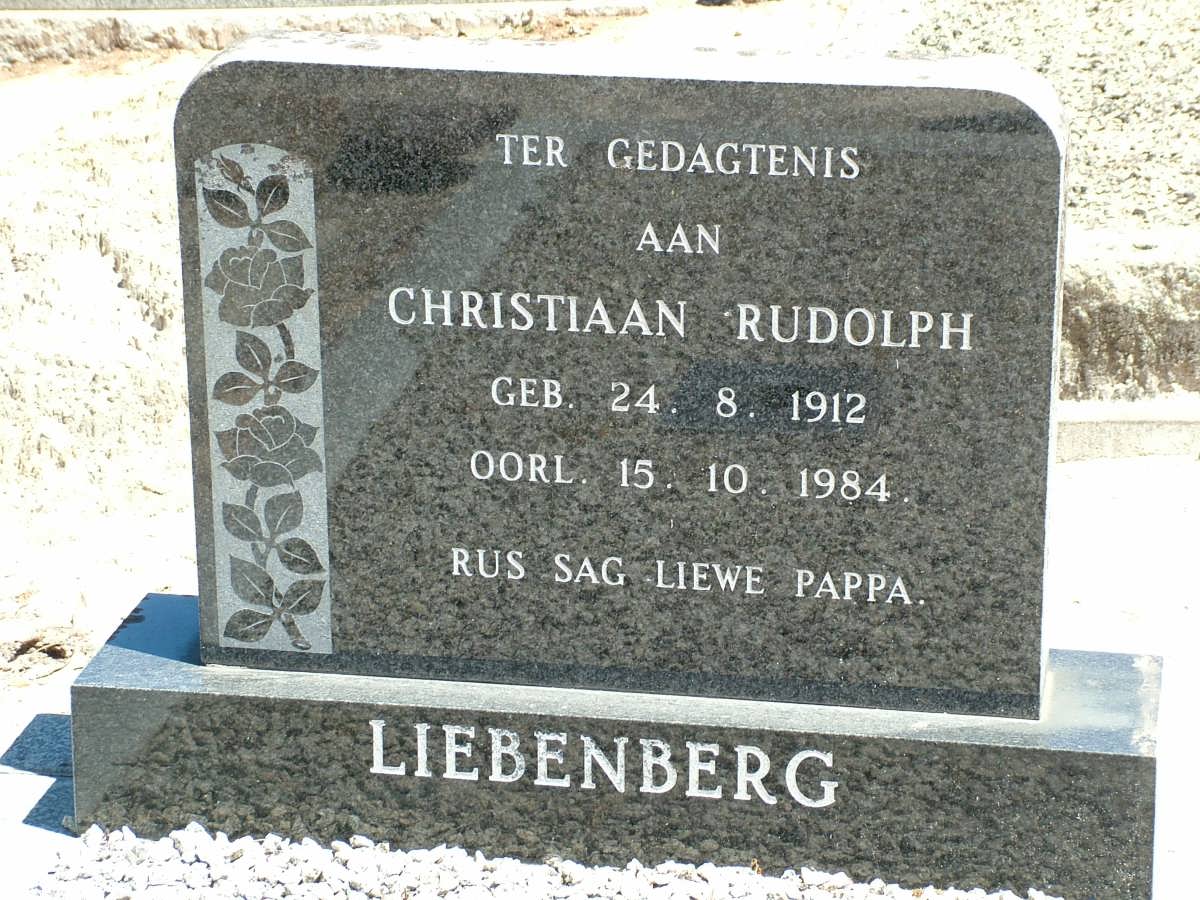 LIEBENBERG Christiaan Rudolph 1912-1984