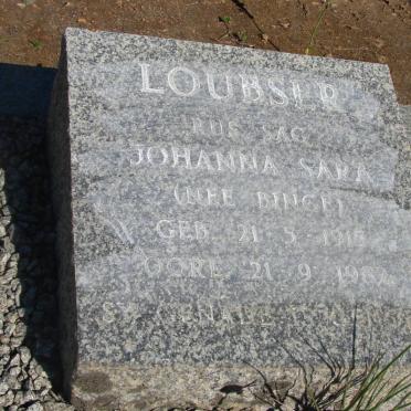 LOUBSER Johanna Sara nee BINGE 1915-1982