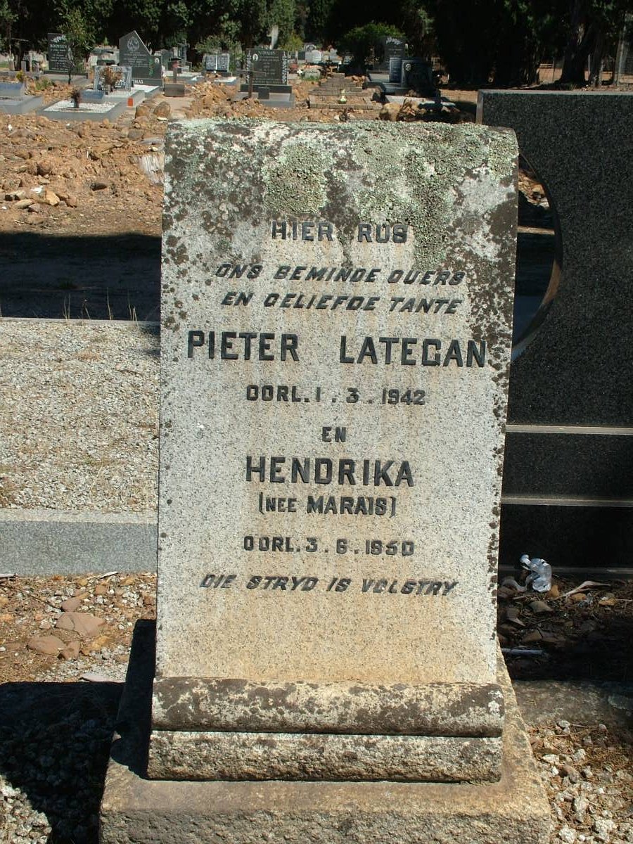 LATEGAN Pieter -1942 & Hendrika MARAIS -1950