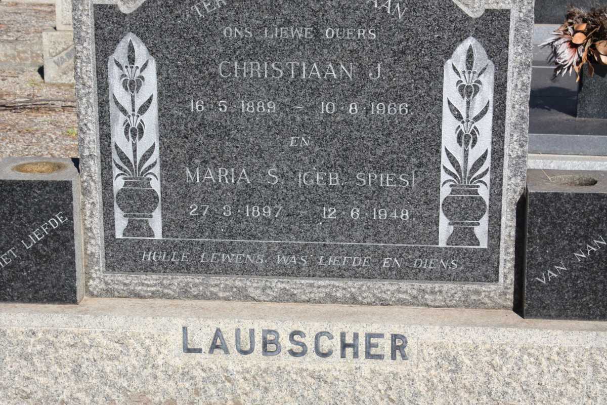LAUBSCHER Christiaan J. 1889-1966 & Maria S. SPIES 1897-1948