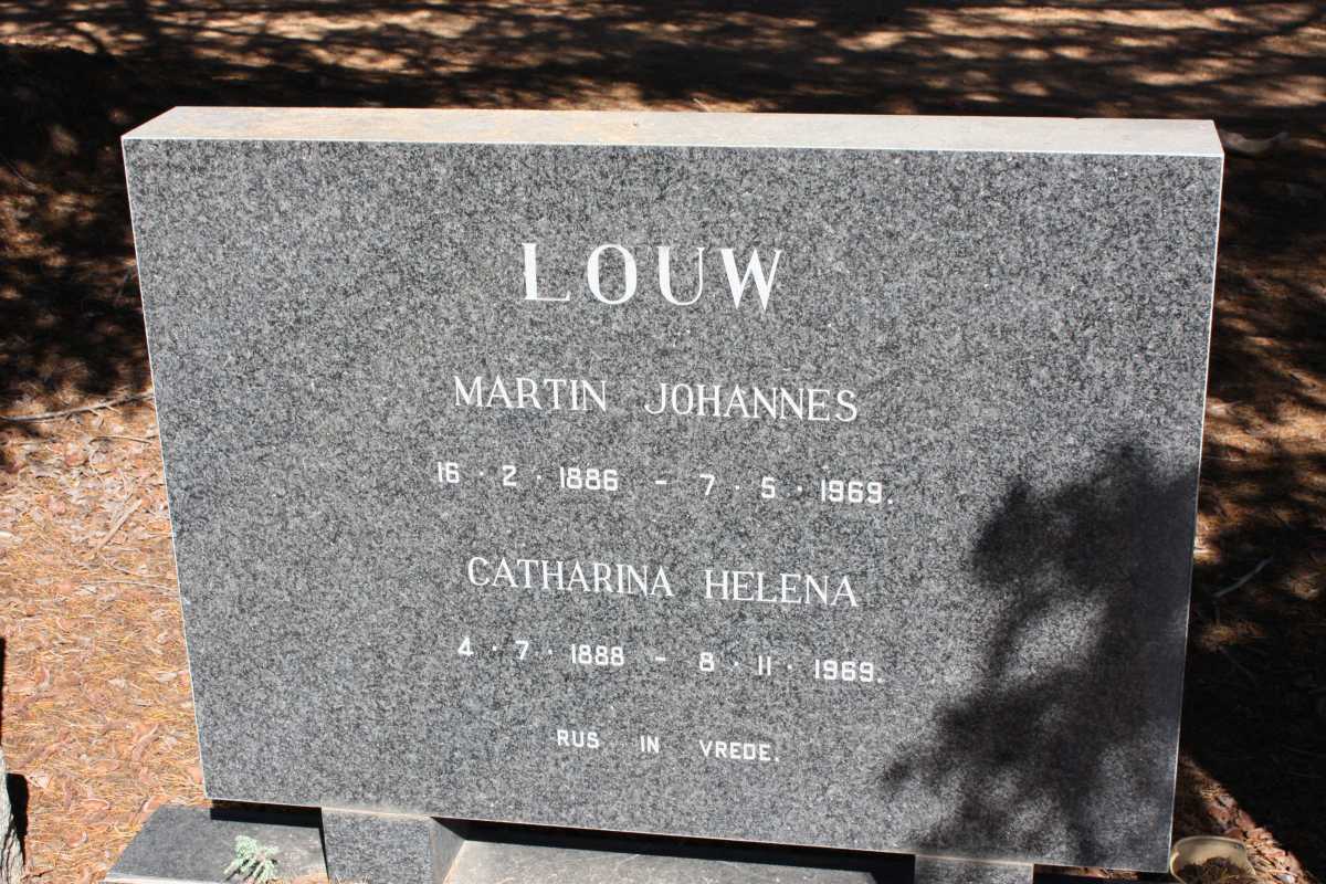 LOUW Martin Johannes 1886-1969 & Catharina Helena 1888-1969