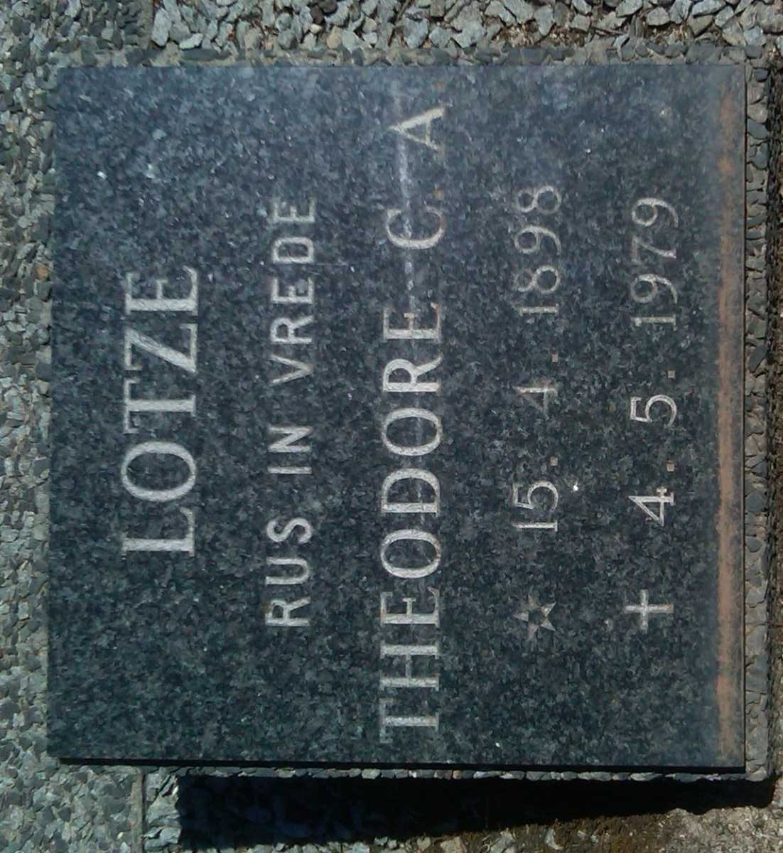 LOTZE Theodore C.A. 1898-1979