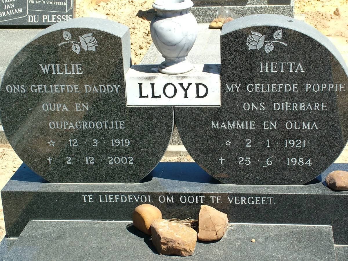 LLOYD Willie 1919-2002 & Hetta 1921-1984
