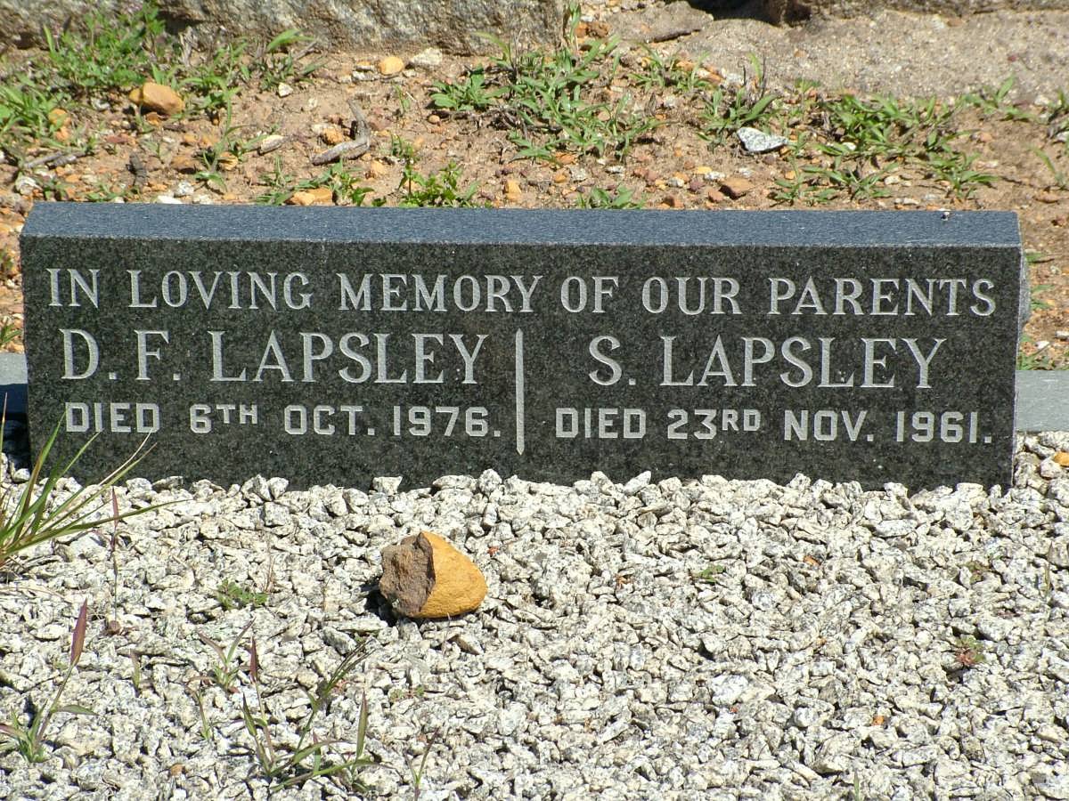 LAPSLEY D.F. -1976 & S. -1961