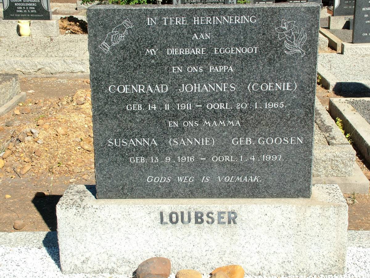 LOUBSER Coenraad Johannes 1911-1965 & Susanna GOOSEN 1916-1997