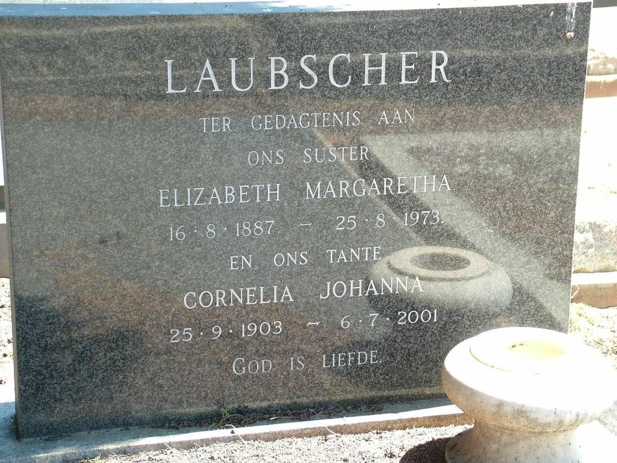 LAUBSCHER Elizabeth Margaretha 1887-1973 :: LAUBSCHER Cornelia Johanna 1903-2001