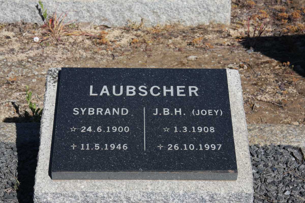 LAUBSCHER Sybrand 1900-1946 & J.B.H. 1908-1997