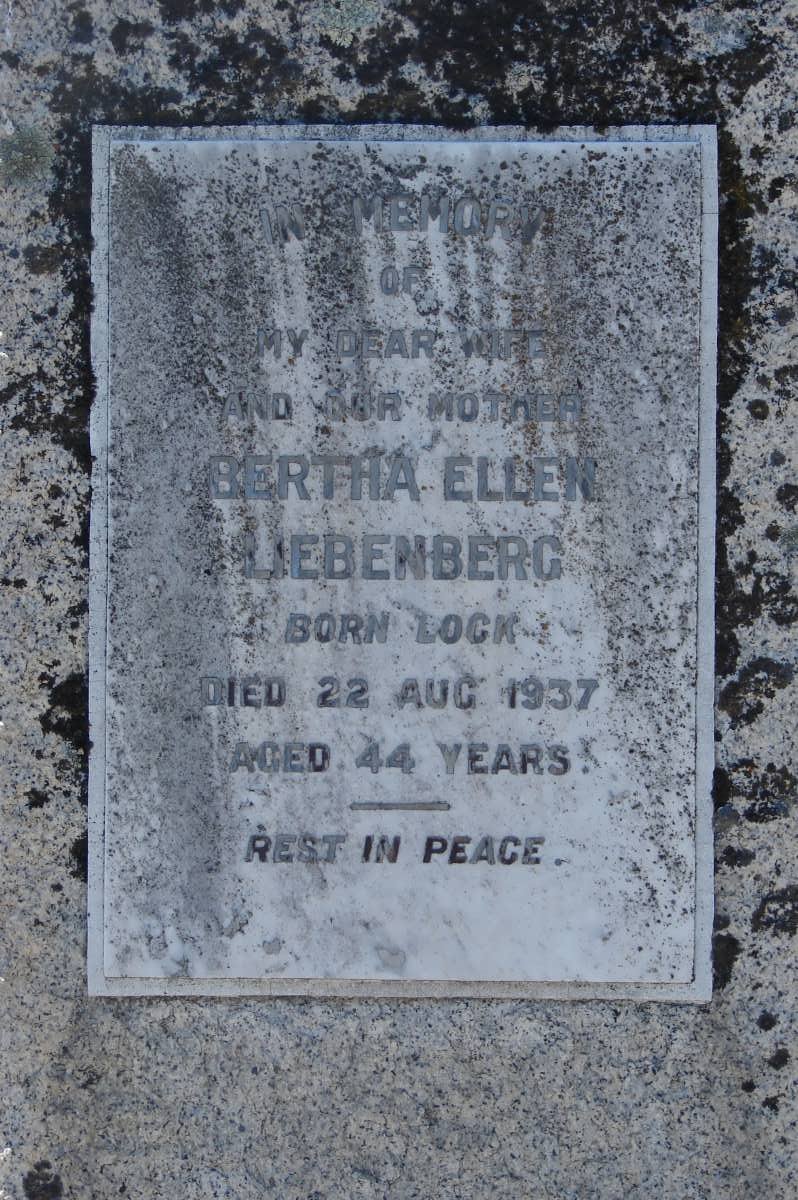 LIEBENBERG Bertha Ellen nee LOCK -1937