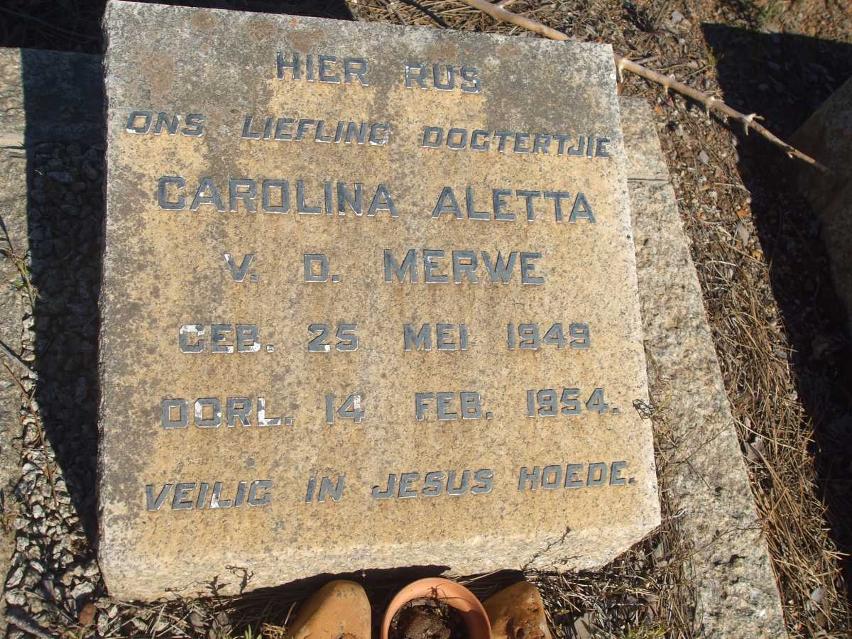 MERWE Carolina Aletta, V.D. 1949-1954