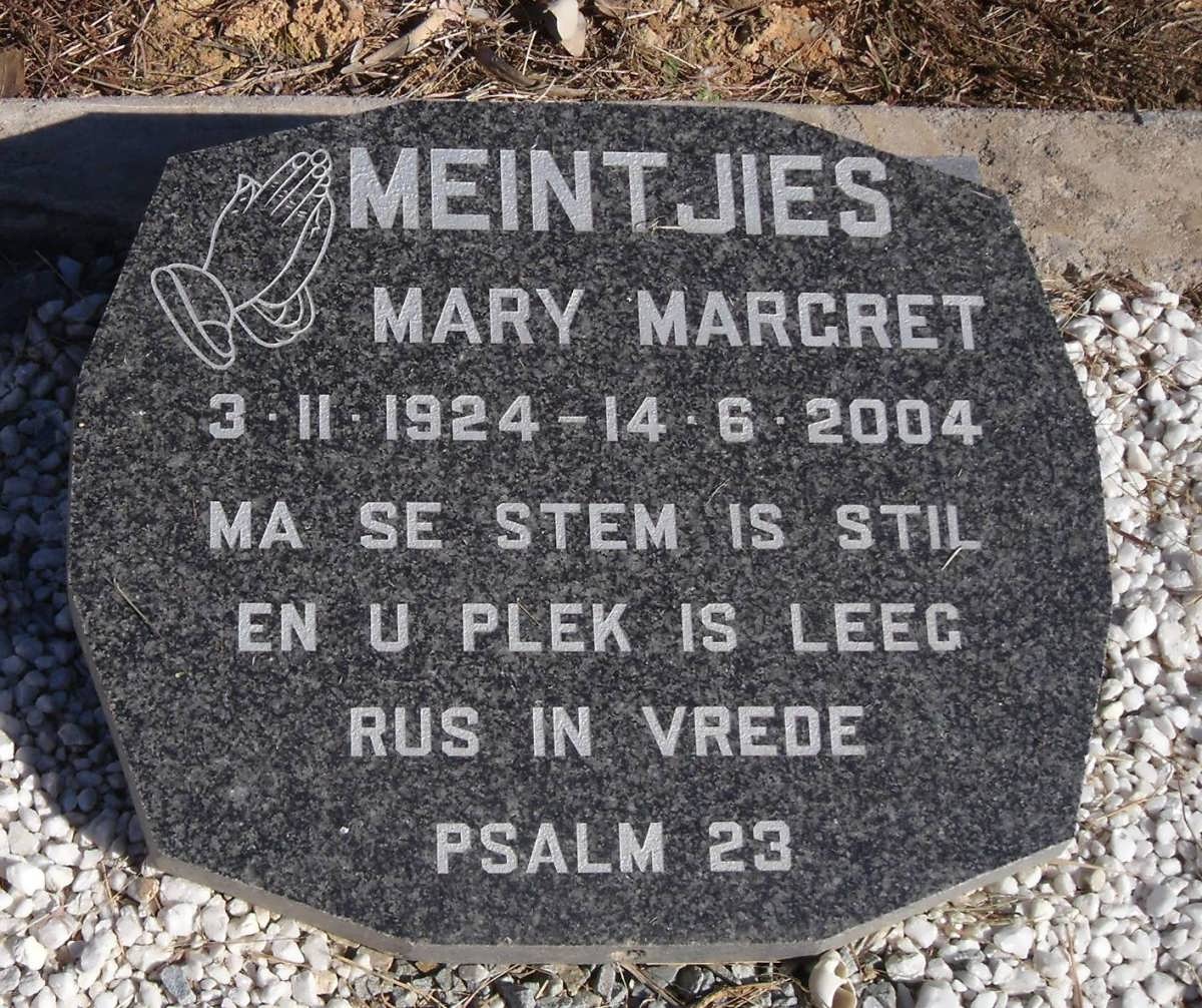 MEINTJIES Mary Margret 1924-2004