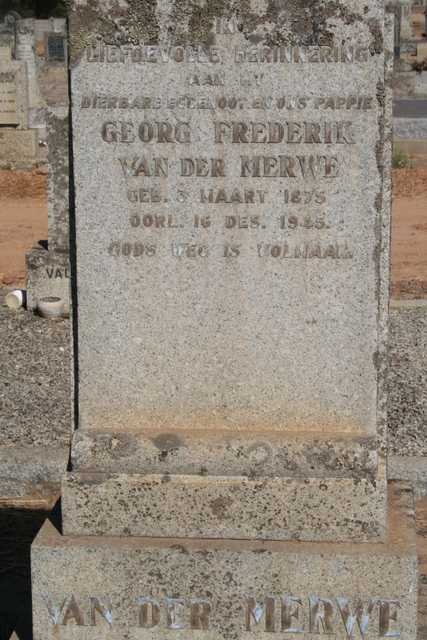 MERWE Georg Frederik, van der 1875-1945