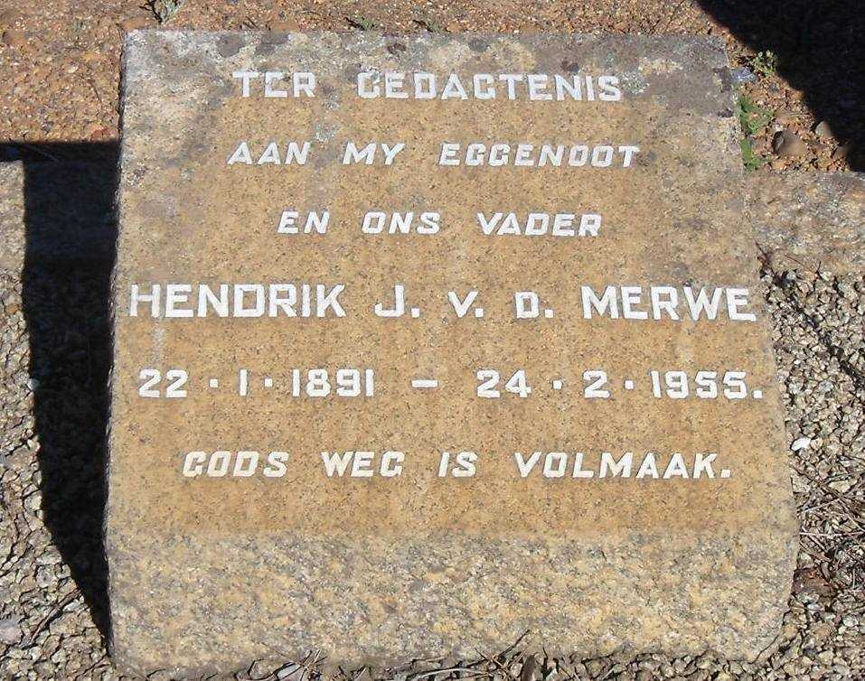 MERWE Hendrik J., V.D. 1891-1955