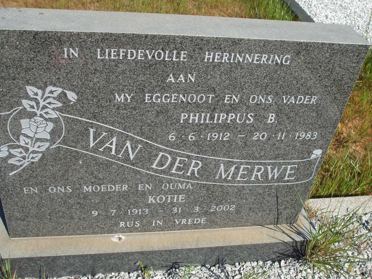 MERWE Philippus B. van der 1912-1983 & Kotie 1913-2002